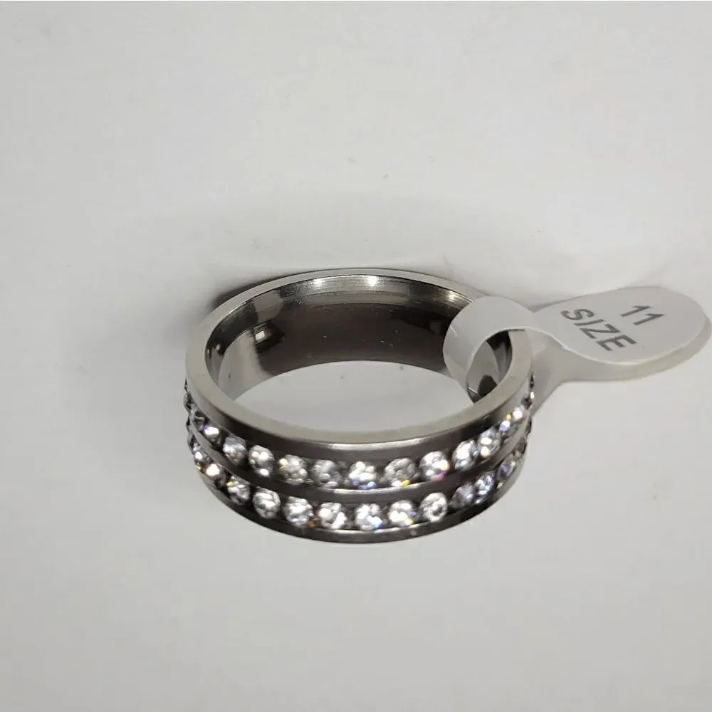 Men's Stainless Steel CZ Size 11.5 Ring